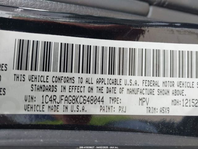 1C4RJFAG8KC648044 Jeep Grand Cherokee Laredo 4x4