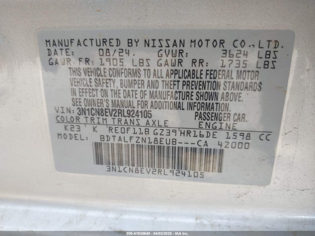 Nissan Versa 1.6 Sv 2024 3N1CN8EV2RL924105 Image 9