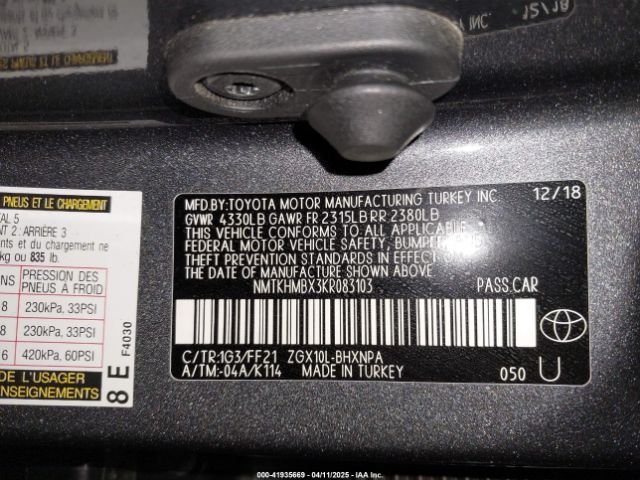 NMTKHMBX3KR083103 Toyota C-HR XLE