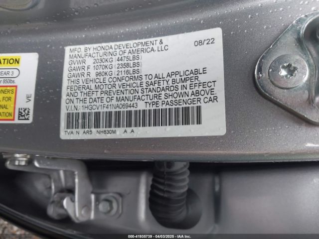 1HGCV1F41NA069443 Honda Accord Sport Special Edition