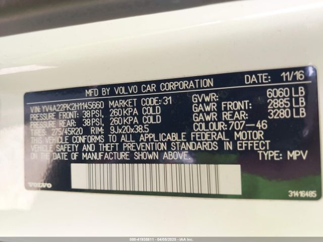 2017 VOLVO XC90 YV4A22PK2H1145660 Photo 8