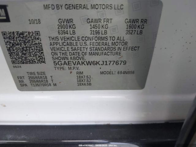 5GAEVAKW6KJ177679 Buick Enclave Awd Essence