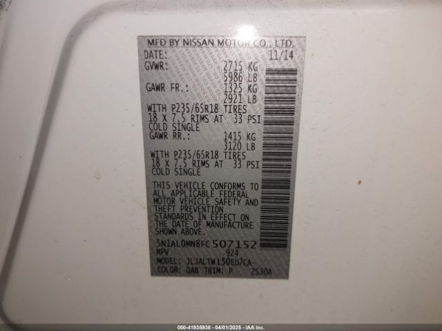 5N1AL0MN8FC507152 Infiniti QX60