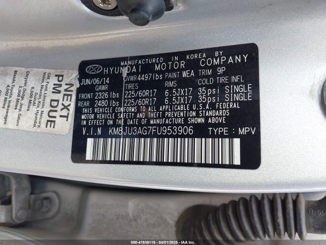 KM8JU3AG7FU953906 Hyundai TUCSON SE