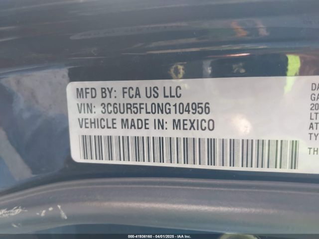 3C6UR5FL0NG104956 RAM 2500 Laramie  4x4 6'4 Box