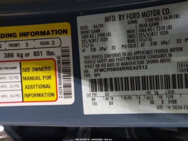 3FMCR9B68RRE42512 Ford Bronco Sport Big Bend