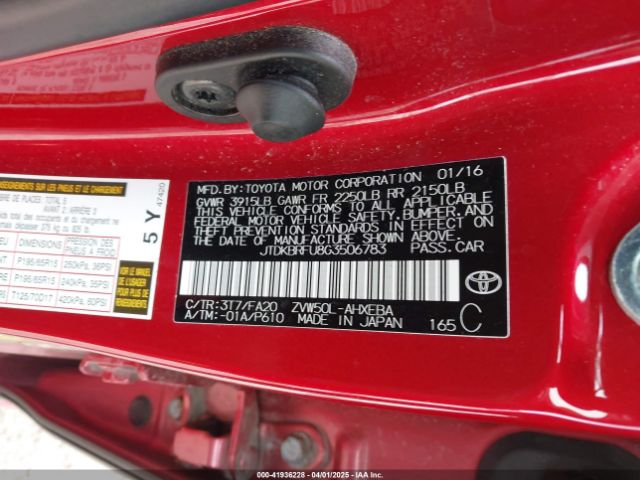 JTDKBRFU8G3506783 Toyota Prius