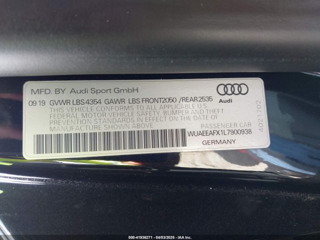 WUAEEAFX1L7900938 Audi R8 V10 Quattro S Tronic