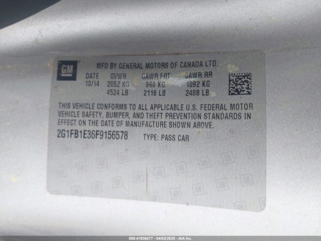 2G1FB1E36F9156578 Chevrolet Camaro 2ls