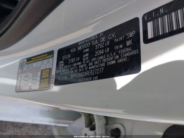 3KPF24ADXRE827277 KIA Forte Lxs