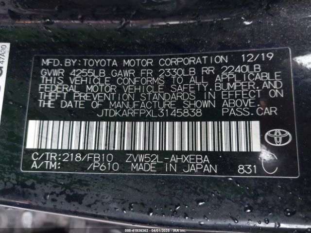 JTDKARFPXL3145838 Toyota Prius Prime Le