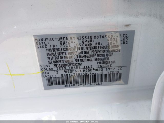 3N1AB8DV9RY322161 Nissan Sentra Sr Xtronic Cvt