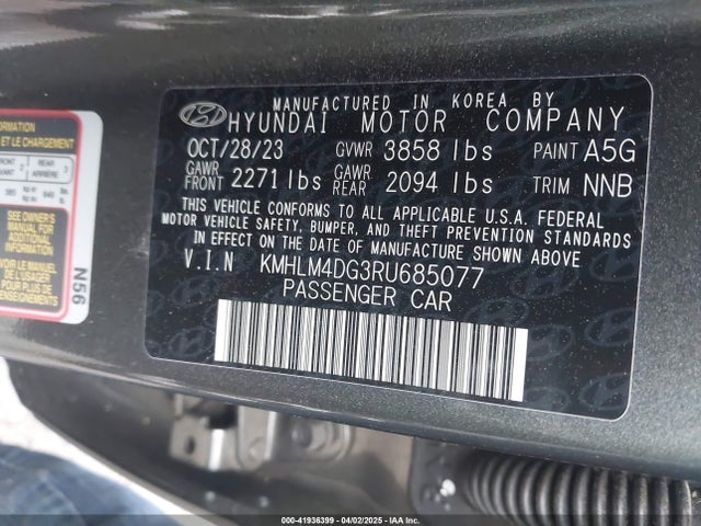 Hyundai ELANTRA SEL 2024 KMHLM4DG3RU685077 Image 9