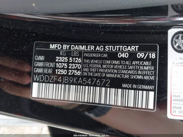 WDDZF4JB9KA547672 Mercedes-Benz E 300