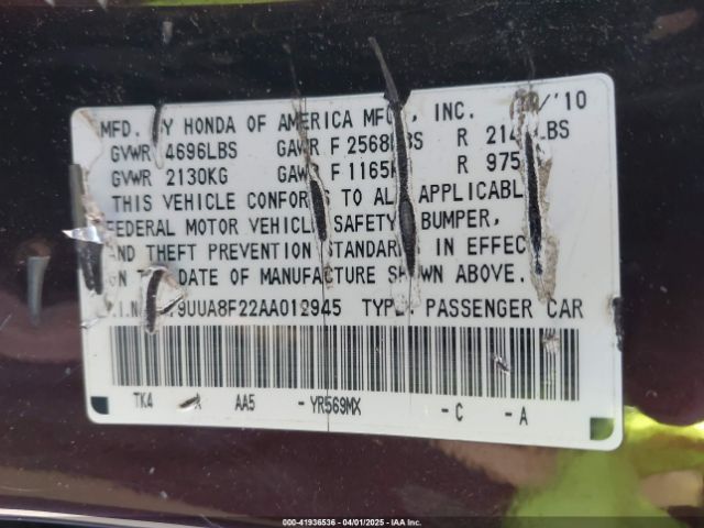 2010 ACURA TL 19UUA8F22AA012945 Photo 8