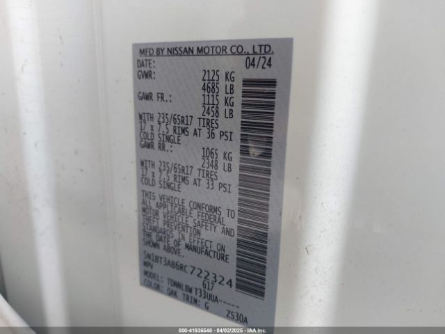 5N1BT3AB6RC722324 Nissan Rogue S Intelligent Awd