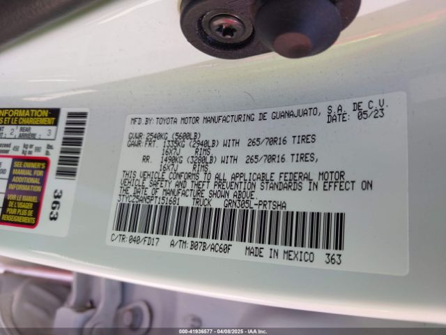3TYCZ5AN5PT151681 Toyota Tacoma Trd Off Road