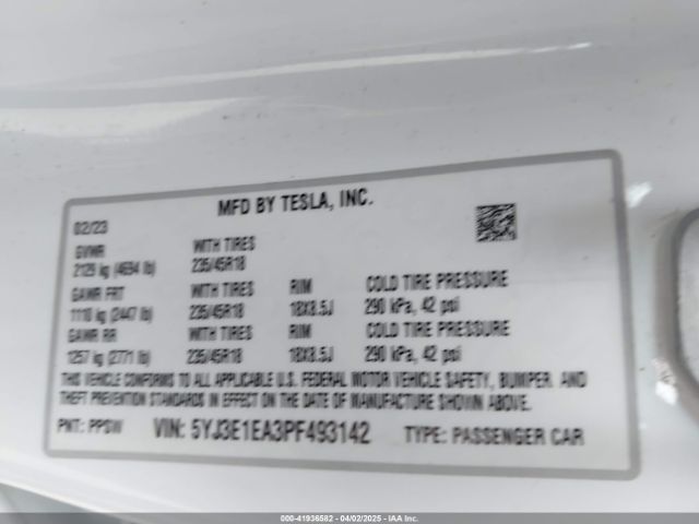 2023 TESLA MODEL 3 5YJ3E1EA3PF493142 Photo 8
