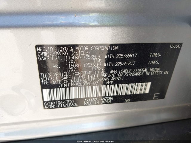 JTMH1RFV3LD060097 Toyota RAV4 LE