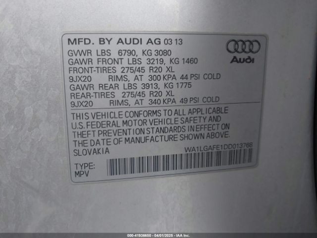 2013 AUDI Q7 WA1LGAFE1DD013768 Photo 8