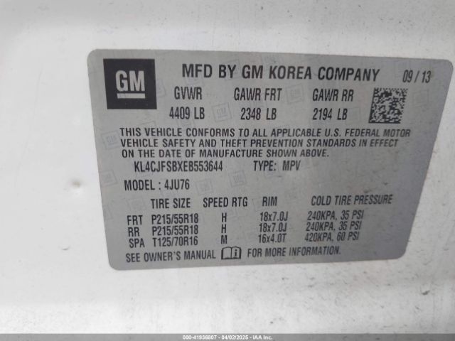 KL4CJFSBXEB553644 Buick Encore Convenience