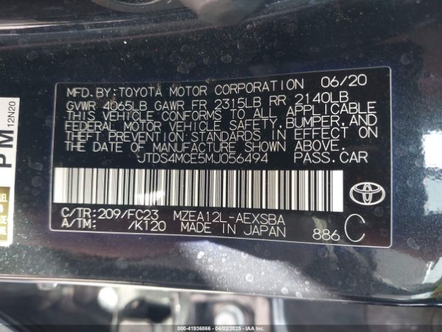JTDS4MCE5MJ056494 Toyota COROLLA SE