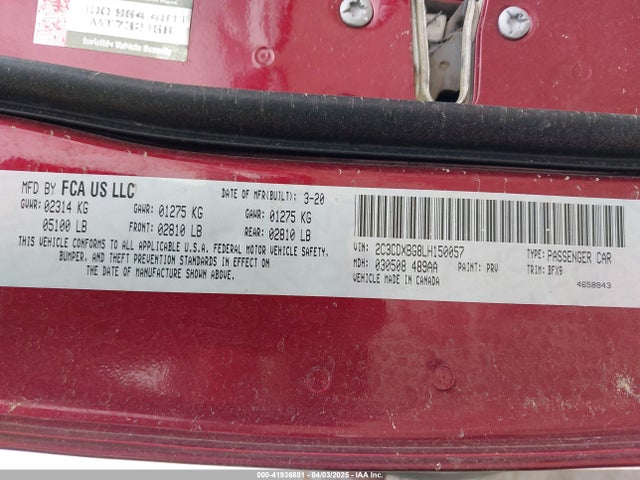 2C3CDXBG8LH150057 Dodge Charger Sxt Rwd