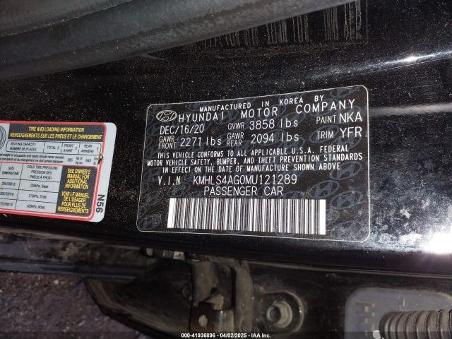 KMHLS4AG0MU121289 Hyundai ELANTRA SEL