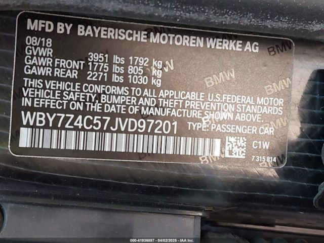WBY7Z4C57JVD97201 BMW I3 94ah W/range Extender