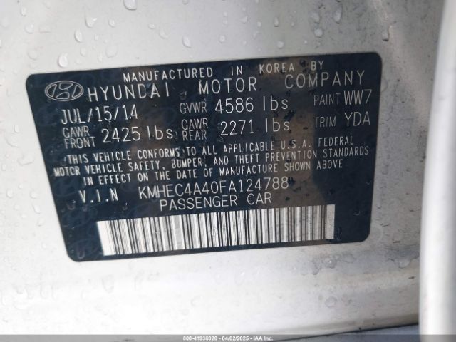 KMHEC4A40FA124788 Hyundai Sonata Hybrid Limited