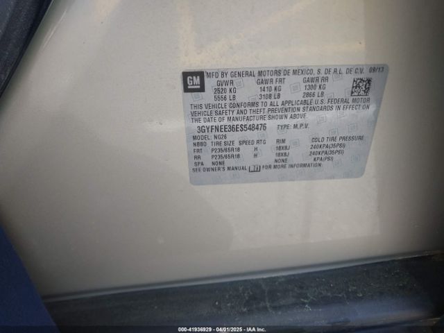 3GYFNEE36ES548476 Cadillac Srx Luxury Collection