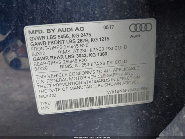 2018 AUDI Q5 WA1BNAFY9J2018686 Photo 8