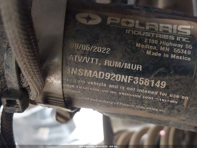 2022 POLARIS RZR 3NSMAD920NF358149 Photo 9