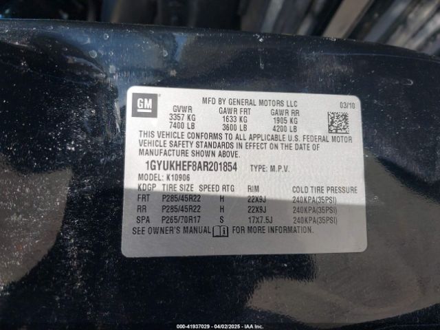 2010 CADILLAC ESCALADE ESV 1GYUKHEF8AR201854 Photo 8