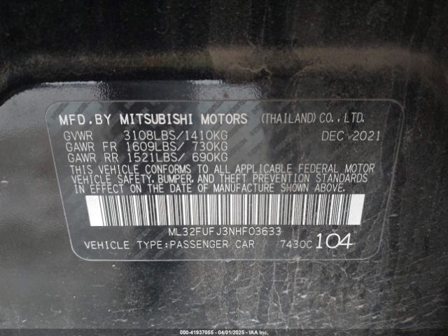 2022 MITSUBISHI MIRAGE G4 ML32FUFJ3NHF03633 Photo 8