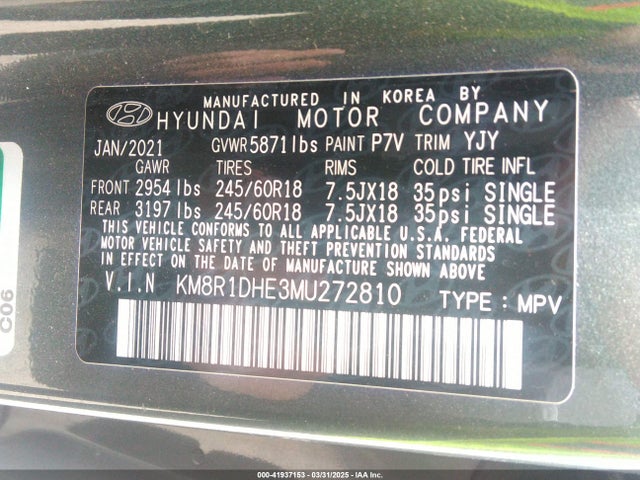 Hyundai gdi lambda ii 2021 KM8R1DHE3MU272810 Image 9