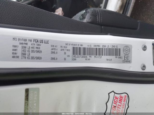 1C4RDJDG1FC826646 Dodge DURANGO LIMITED