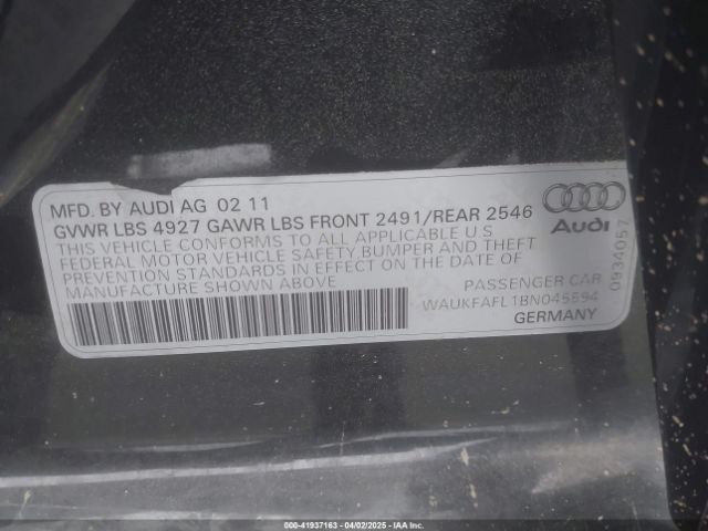 2011 AUDI A4 WAUKFAFL1BN045594 Photo 8