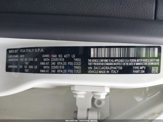 ZACCJADBXJPH47709 Jeep Renegade Limited Fwd