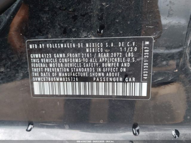 2021 VOLKSWAGEN JETTA 3VWC57BU5MM025726 Photo 8