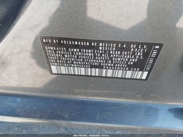 3VWC57BU7MM050305 Volkswagen Jetta 1.4t R-line/1.4t S/1.4t Se