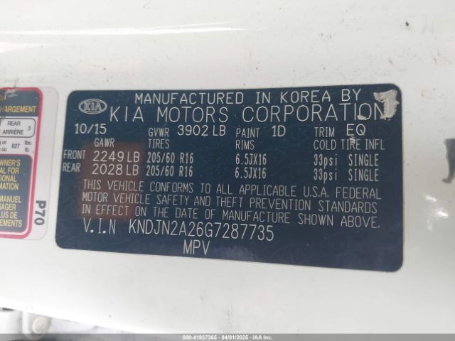KNDJN2A26G7287735 KIA Soul
