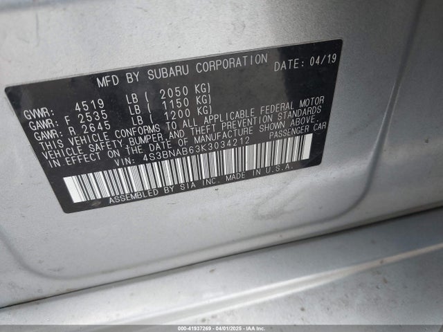 4S3BNAB63K3034212 Subaru Legacy 2.5i