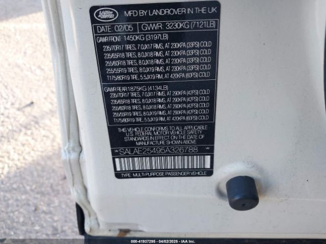 2005 LAND ROVER LR3 SALAE25495A326788 Photo 8
