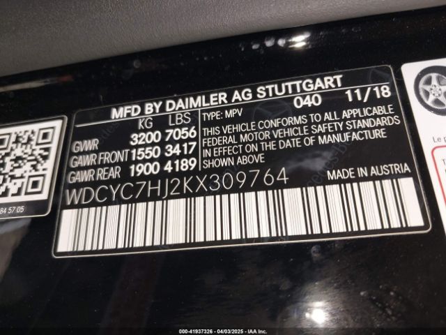 WDCYC7HJ2KX309764 Mercedes-Benz m177