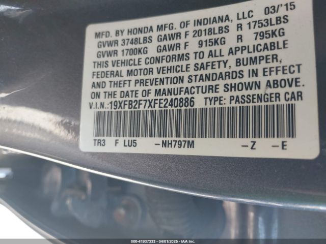 19XFB2F7XFE240886 Honda CIVIC SE