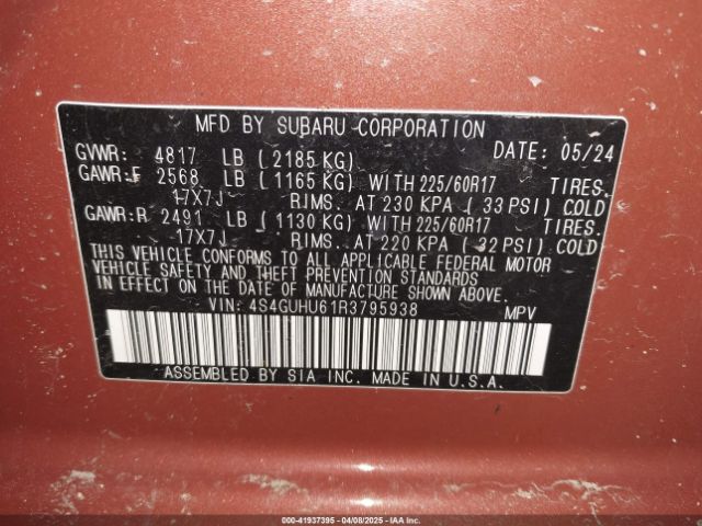 4S4GUHU61R3795938 Subaru Crosstrek Wilderness