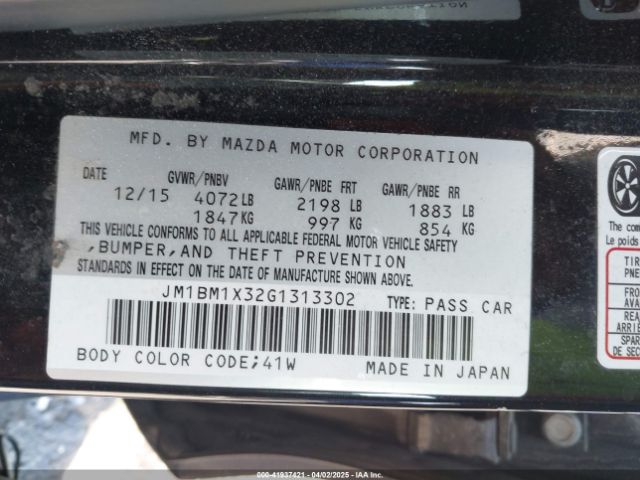 JM1BM1X32G1313302 Mazda Mazda3 S Grand Touring