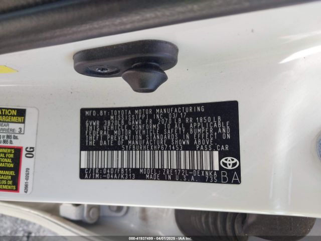 2017 TOYOTA COROLLA 5YFBURHEXHP671453 Photo 8
