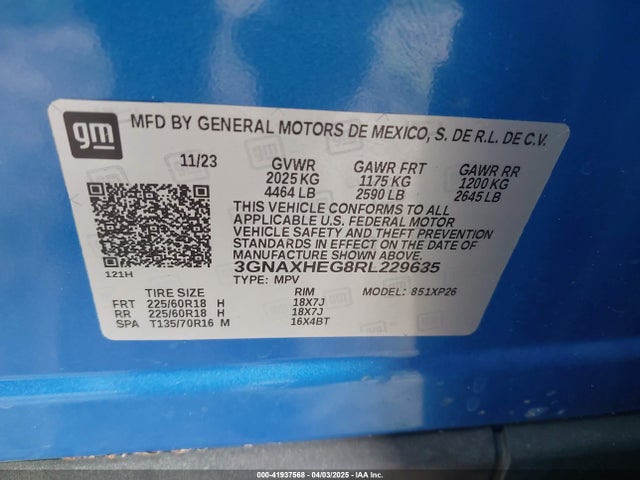 3GNAXHEG8RL229635 Chevrolet Equinox Fwd Ls